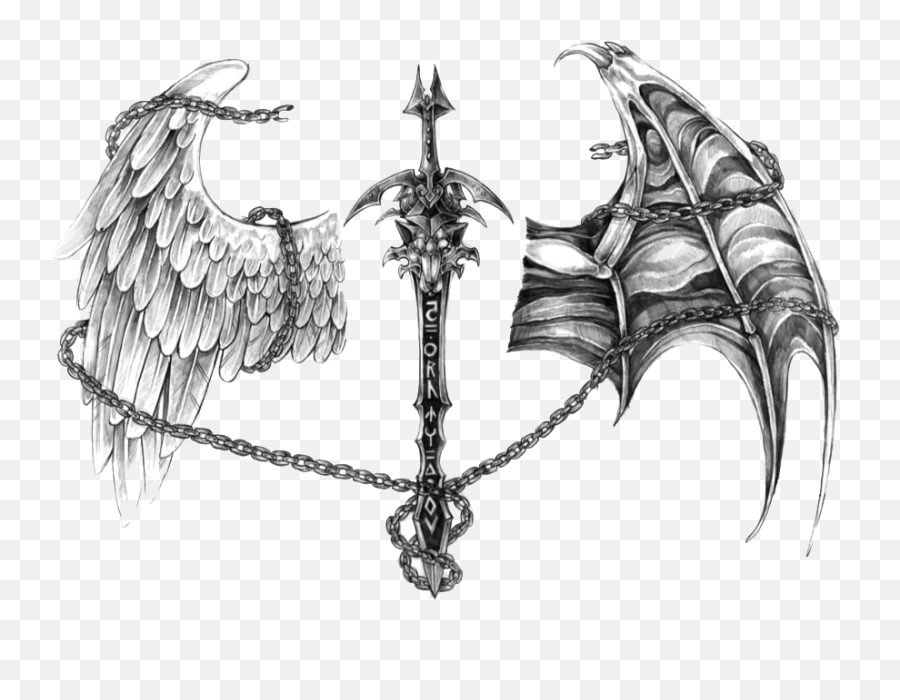 Download Tattoo Devil Demon Drawing Angel Free Transparent - Angel And Devil Tattoo Png,Demon Transparent