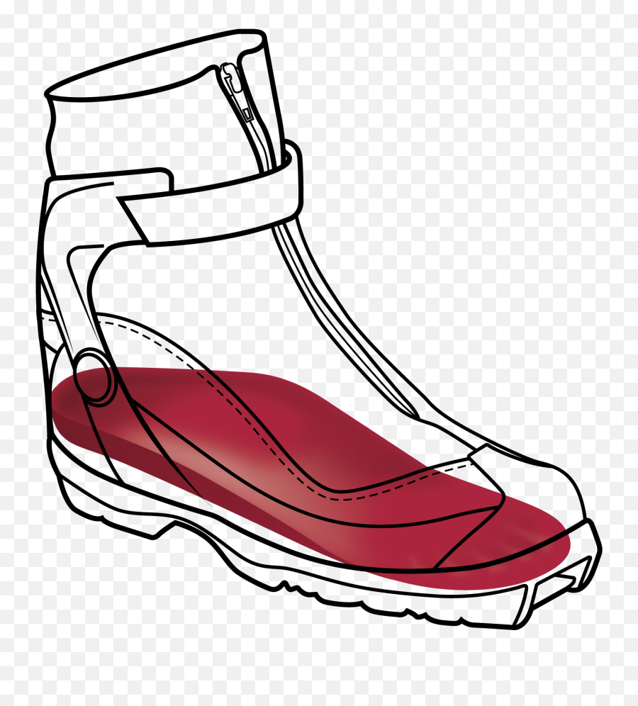 Cross Country Png - Cross Country Skating Boot Black Outline Round Toe,Cross Outline Png