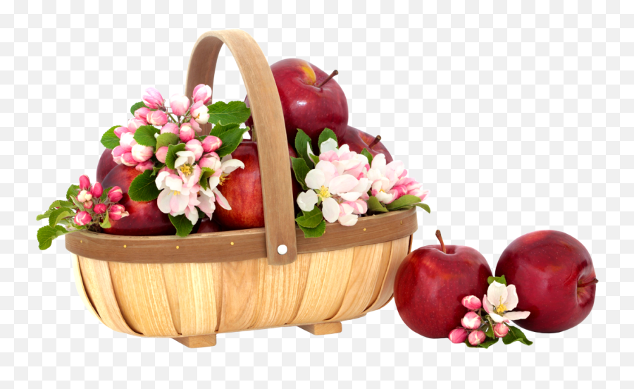 Apple Slice Png - Canasta Con Manzanas Y Flores,Apple Slice Png