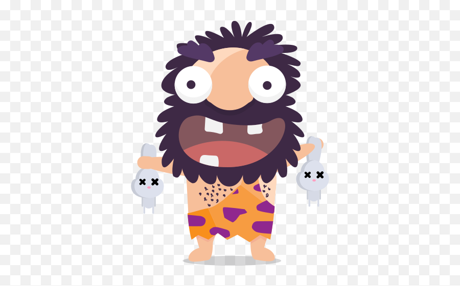 Cave Man Emoticon Emoji Sticker - Fictional Character Png,Icon Skulls