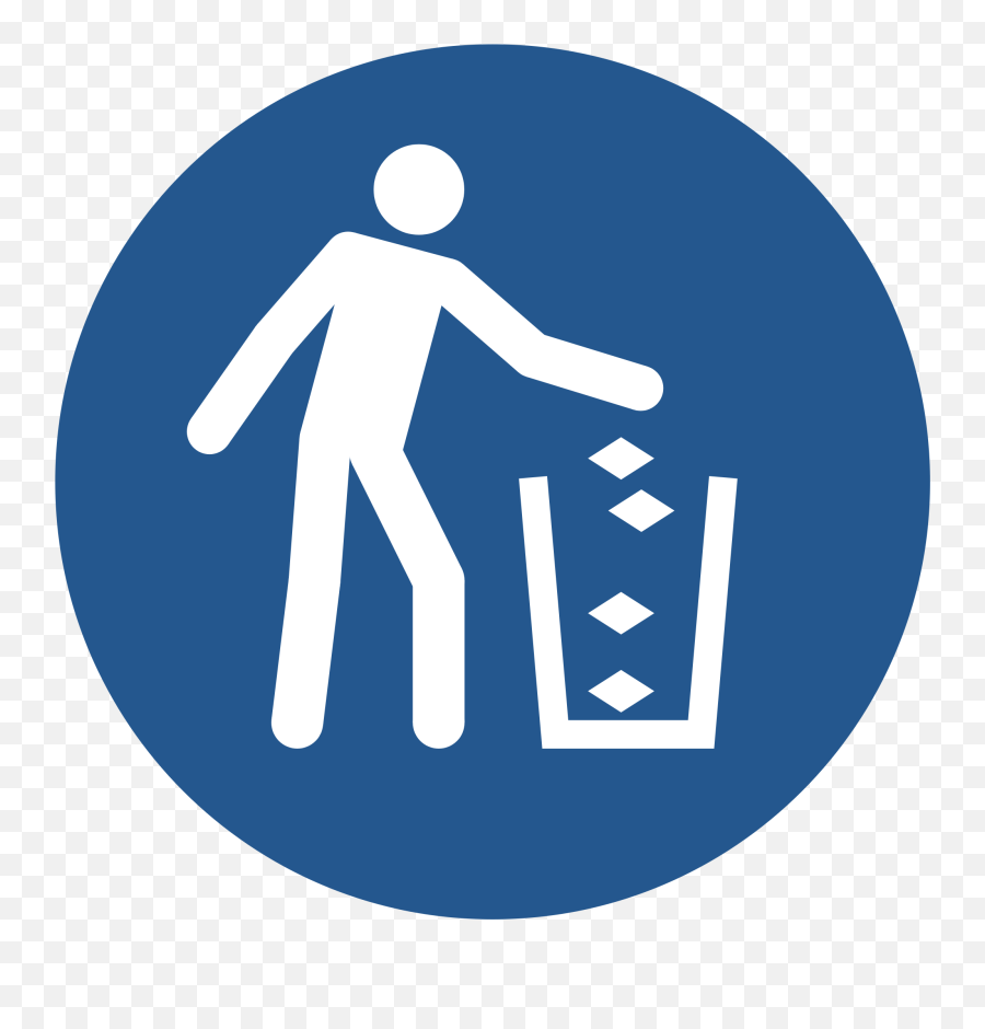Fileiso 7010 M030 Mandatory Place Trash In The Binsvg - Dispose Face Mask Here Png,Do Not Litter Icon