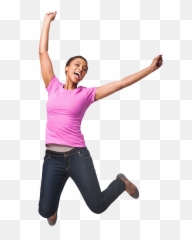 Woman Jumping Transparent Png Clipart - Happy