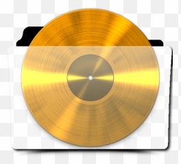 Gold Vinyl Record Translucent Folder Icon By Zenoasis - png