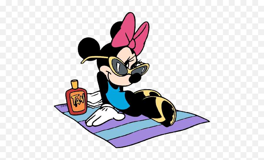 Download Beach Clipart Mickey Mouse - Minnie Mouse Beach Png Minnie Mouse Summer Png,Beach Clipart Transparent Background