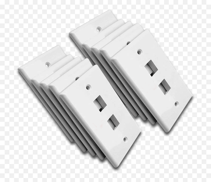 Cat6a Dual Face Plate White Pack Of 10 - Keystone Module Png,Metal Plate Png