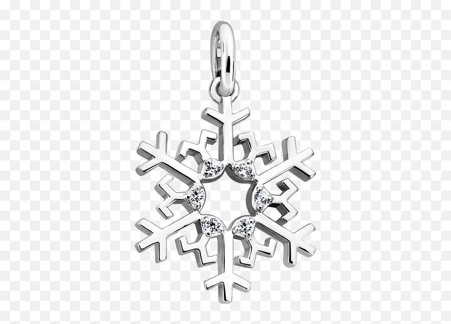 Silver Snowflake Cz Charm - Snowflake Charm Transparent Png,Snowflake Transparent