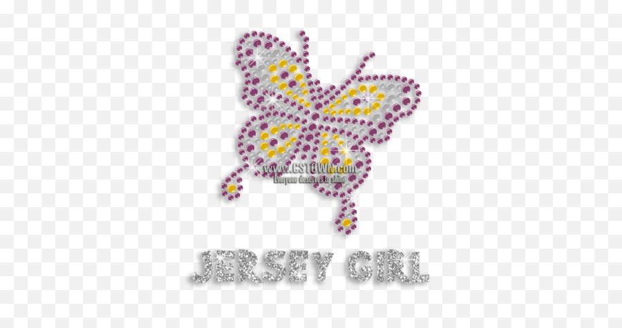 Cute Butterfly Jersey Girl Glitter Rhine 1421988 - Png Needlework,Rhinestone Png