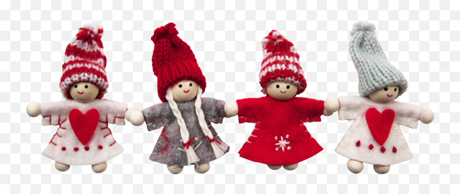 Four Cute Christmas Dolls Png Image - Wishes Merry Christmas 2018,Dolls Png