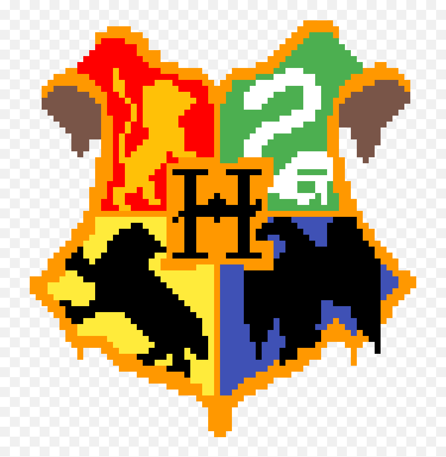 Hogwarts Crest - Logo Pixel Art Harry Potter Png,Hogwarts Transparent