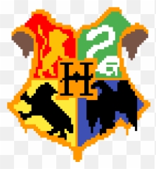 Hogwarts Crest - Logo Pixel Art Harry Potter Png,Hogwarts Transparent