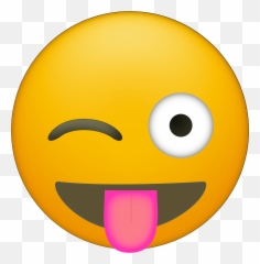 Wink Emoji Transparent Png Clipart - Printable Faces