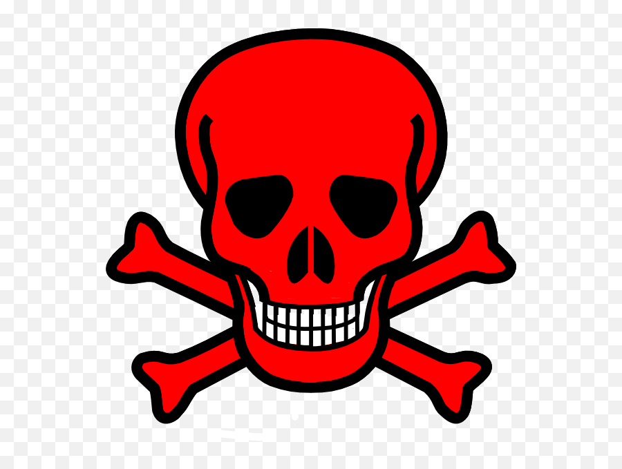 Red Skull Png 1 Image - Danger Skull And Crossbones,Red Skull Png