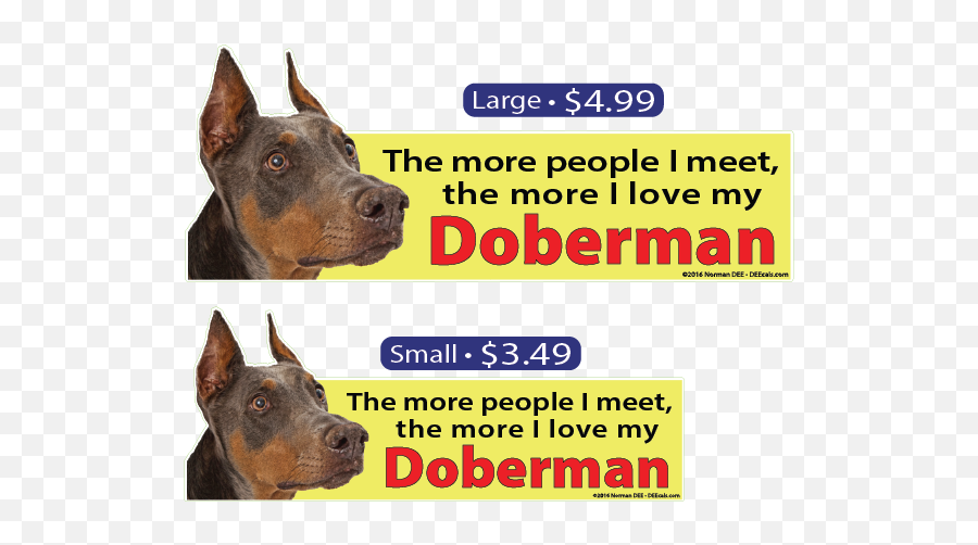 Deecals The More I Love My Doberman - Dobermann Png,Doberman Png