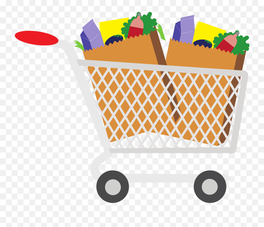 90 Walmart Clipart Cv Shopping Cart Clipartlook - Shopping Cart With Food Clipart Png,Walmart Icon Png