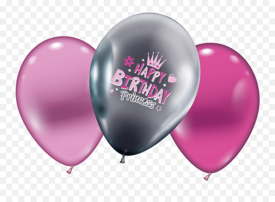 Balloons Birthday Princess - Balloon Png,Silver Balloons Png