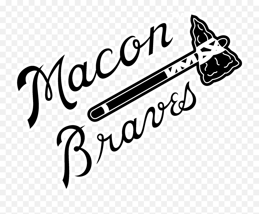 Download Hd Macon Braves Logo Black And - Atlanta Braves Png,Atlanta Braves Logo Png