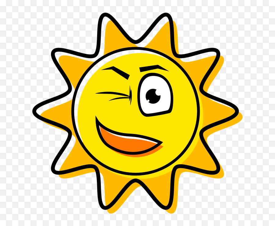 Winking Emoji Sun Clipart Free Svg File Png Transparent