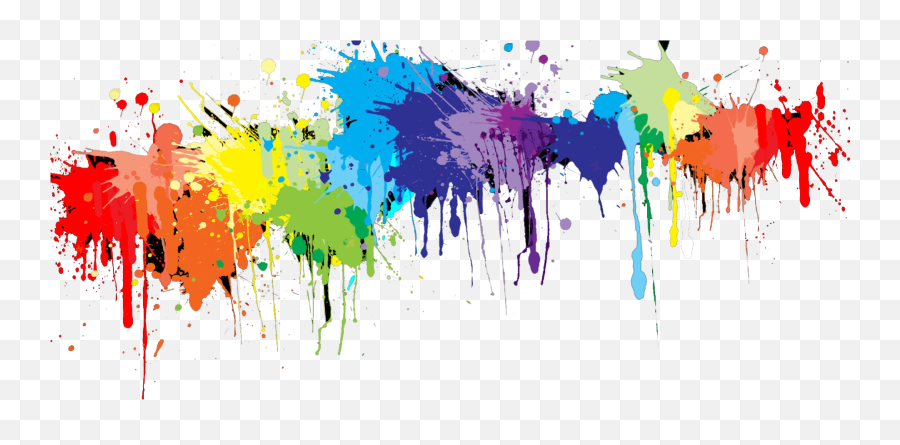 Transparent Paint Splash Clipart Cartoon - Jingfm Rainbow Paint Splatter Background Png,Paint Png
