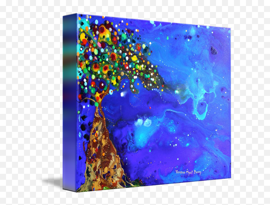 Aurora Borealis Tree By Teresa Myat Berg - Modern Art Png,Aurora Borealis Png