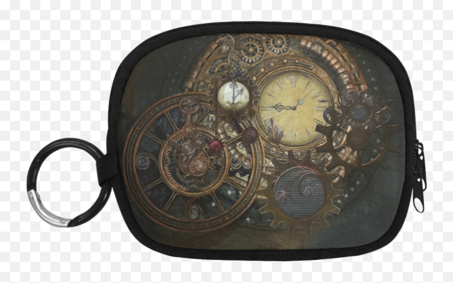 Painting Steampunk Clocks And Gears Coin Purse - Steampunk Steampunk Clock Png,Steampunk Gears Png