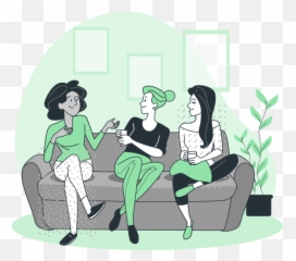 Cartoon Illustration - Hanging Out Png