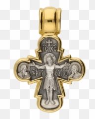 Cross Pendant U201ccrucifix With The Holy Intercessors Theotokos Orantau201d - Crucifix png
