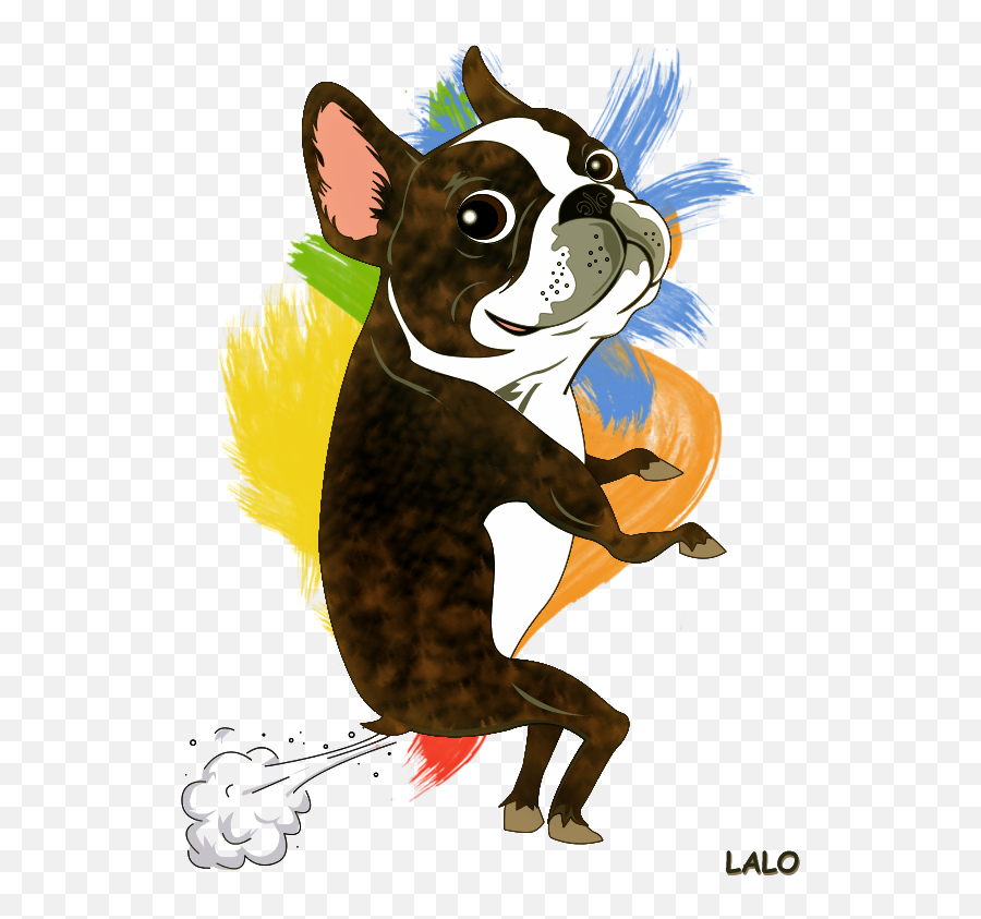 Fart Png - Cartoon Boston Terrier Drawing,Fart Png
