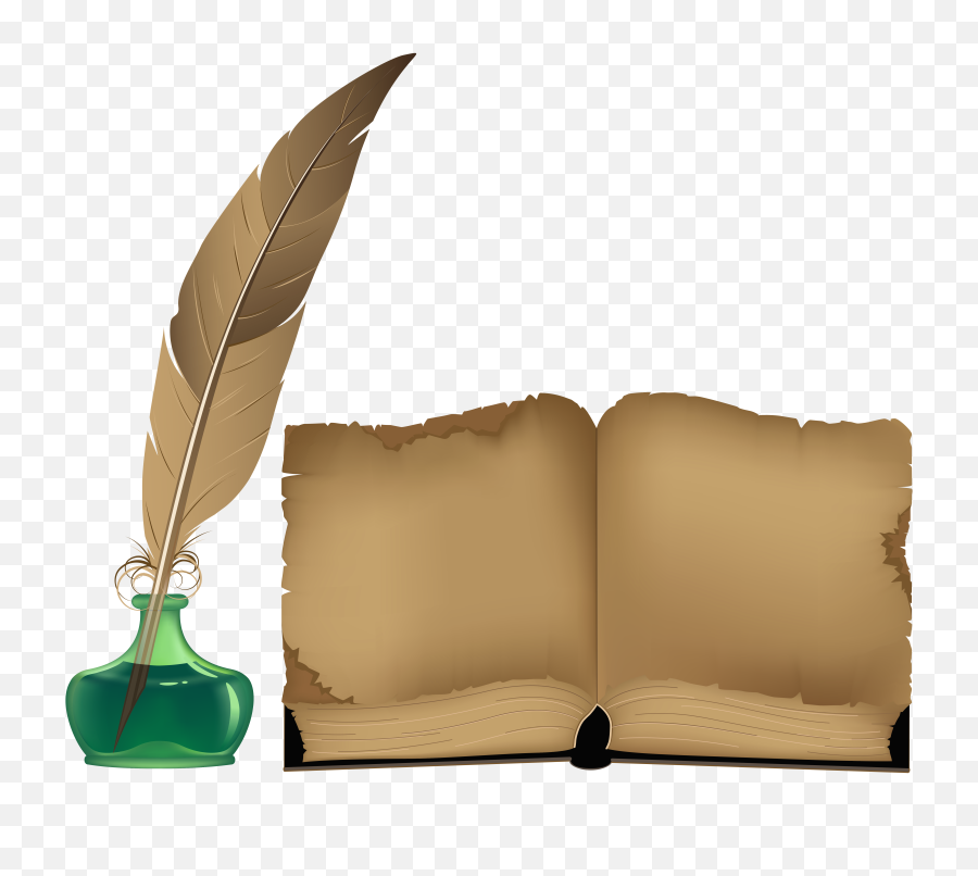 Ancient Book And Inkwell Png Clipart - Old Book Clipart Png Old Book Clipart Png,Book Clipart Png