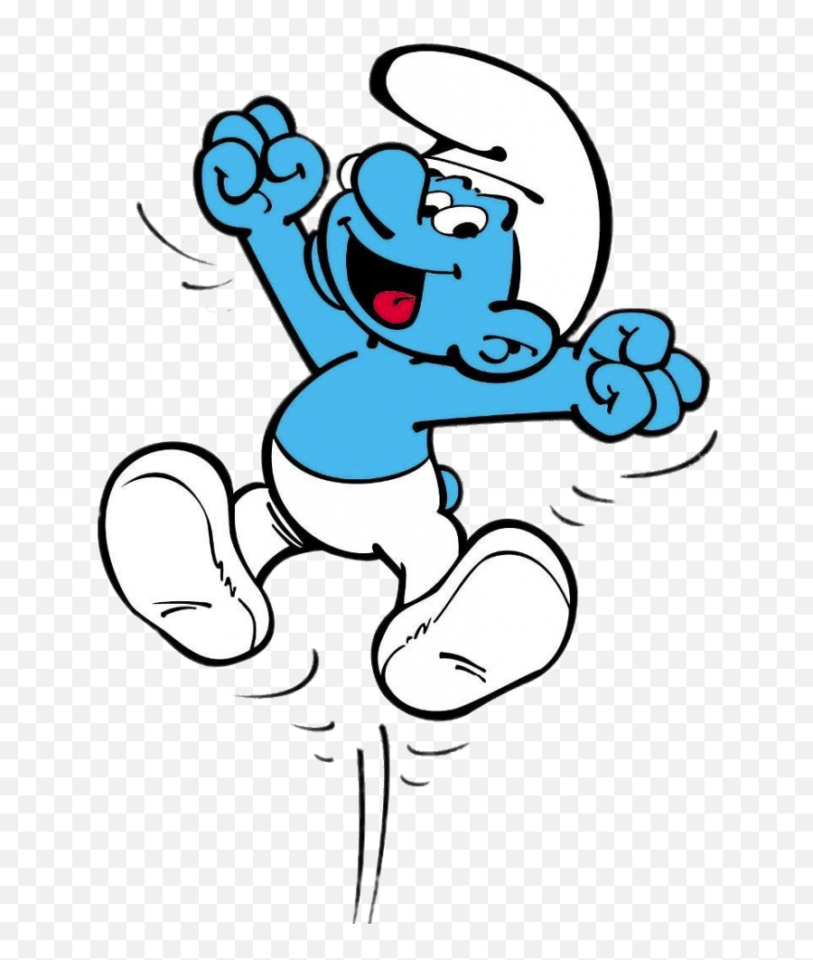 Transparent Smurf Happy Jump Png Image