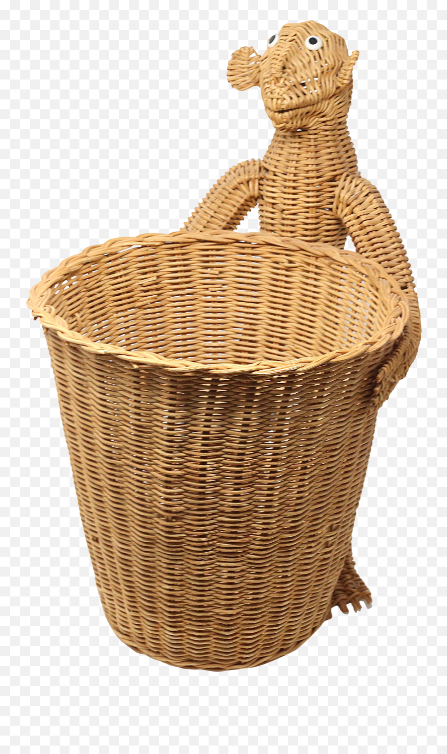 Mario Lopez Torres Monkey Waste Basket Or Trash Can - Wicker Png,Trashcan Transparent