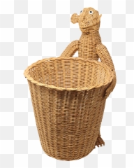 Mario Lopez Torres Monkey Waste Basket Trash Can - Wicker png