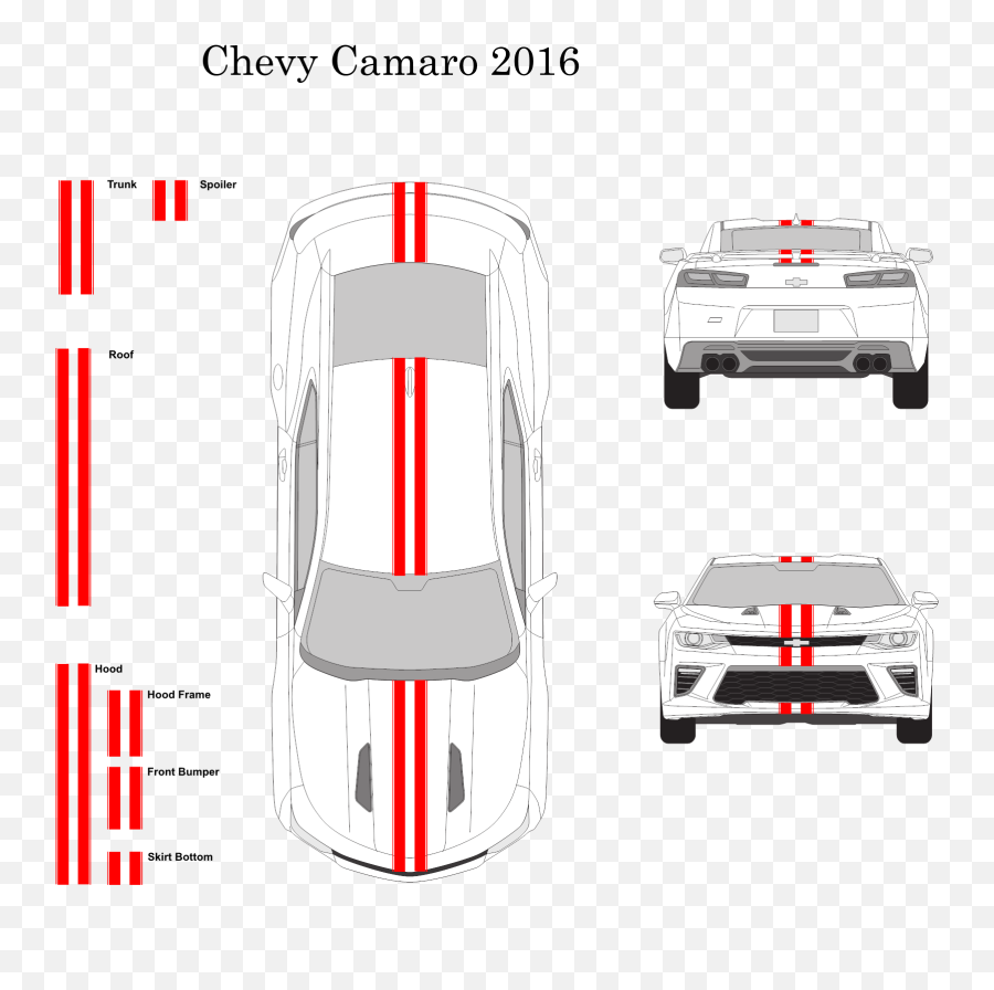 Chevy Camaro Convertible 2016 Dual - Racing Stripe Png,Racing Stripes Png