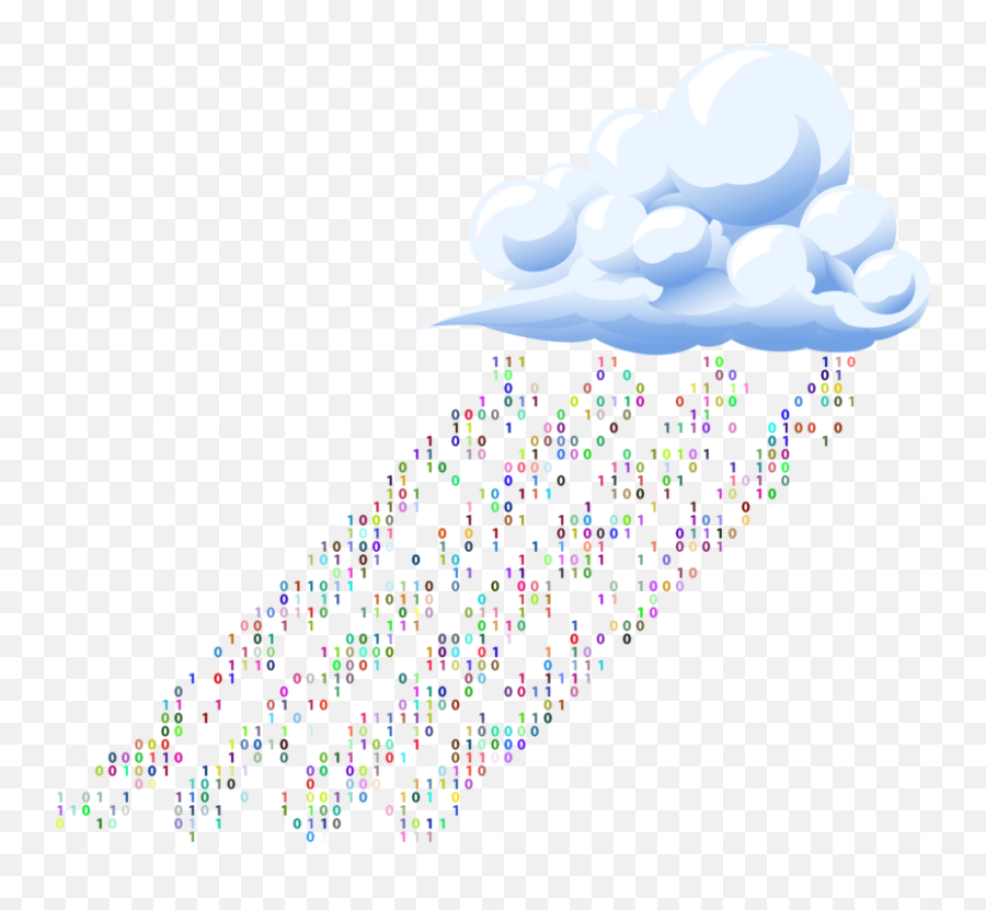 Download Rain Cloud Binary Number Communication Description - Clip Art Png,Rain Cloud Png