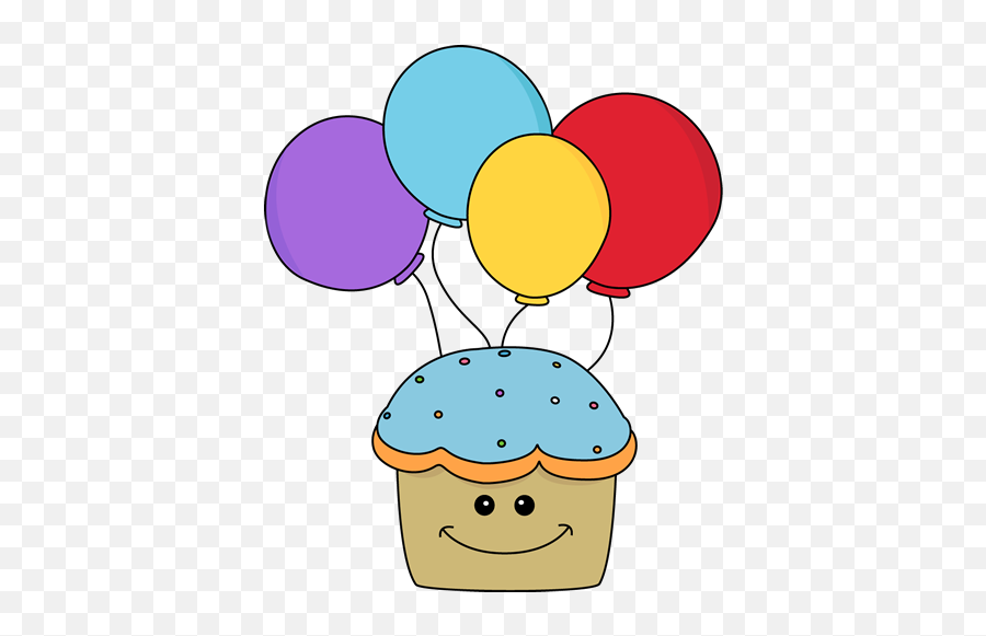 Download Happy Birthday Cupcake Clipart Balloons Png - Cute Birthday Clipart Free,Birthday Clipart Png