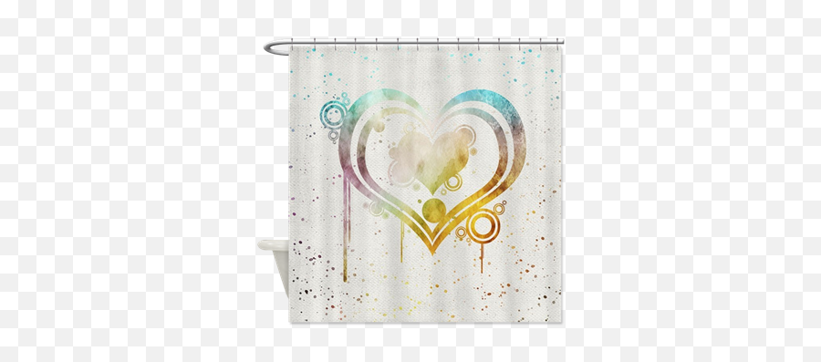 Abstract Watercolor Heart 10 Shower Curtain With Images Png