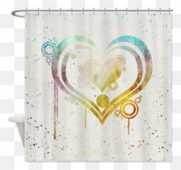 Abstract Watercolor Heart 10 Shower Curtain With Images Png