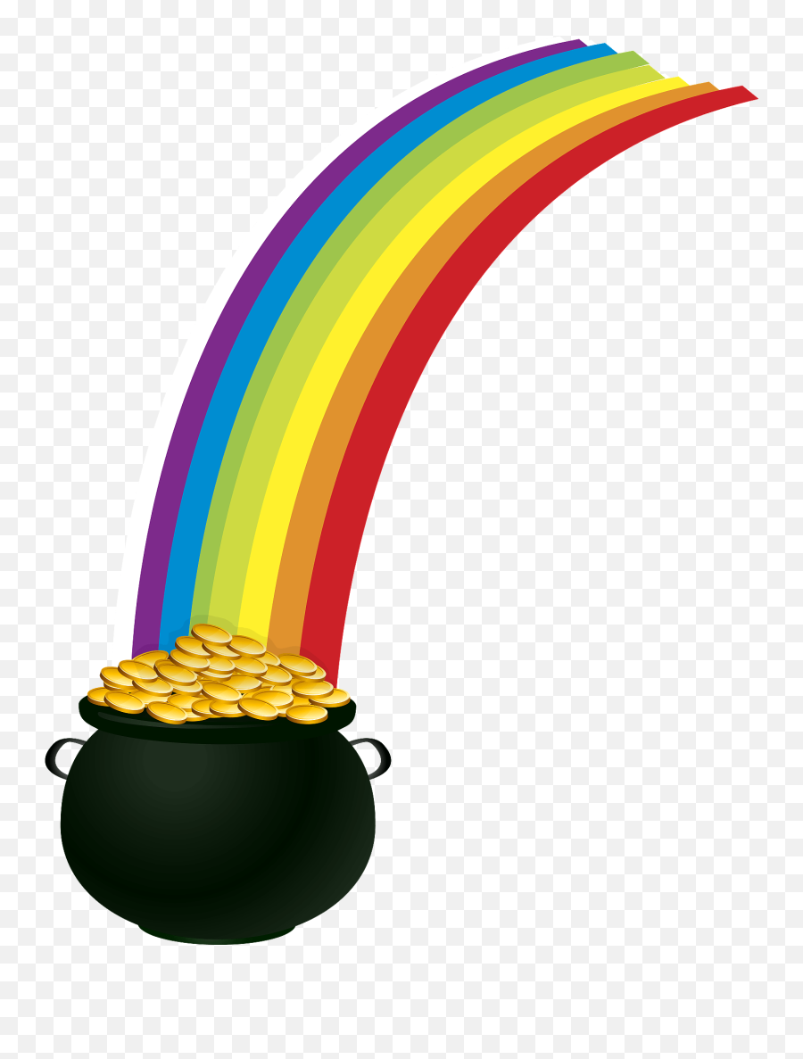 Pot Of Gold Rainbow Clipart - Pot Of Gold And Rainbow Png,Rainbow Clipart Transparent