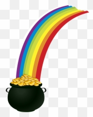 Pot Of Gold Rainbow Clipart - And png