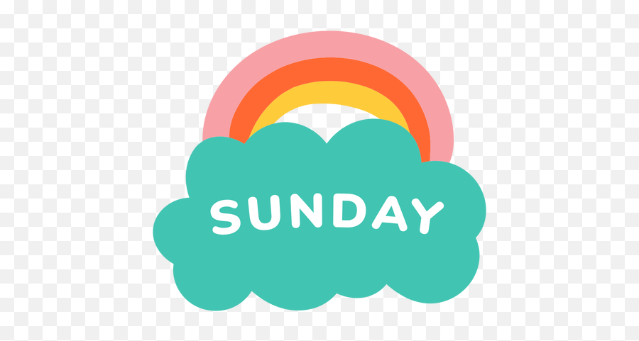 Sunday Rainbow Label - Color Gradient Png,Sunday Png