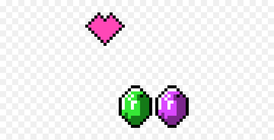 Minecraft Emerald Converted To Amethyst And Heart - Emerald Pixel Art Png,Minecraft Heart Png
