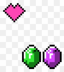Minecraft Emerald Converted To Amethyst And Heart - Emerald Pixel Art Png,Minecraft Heart Png