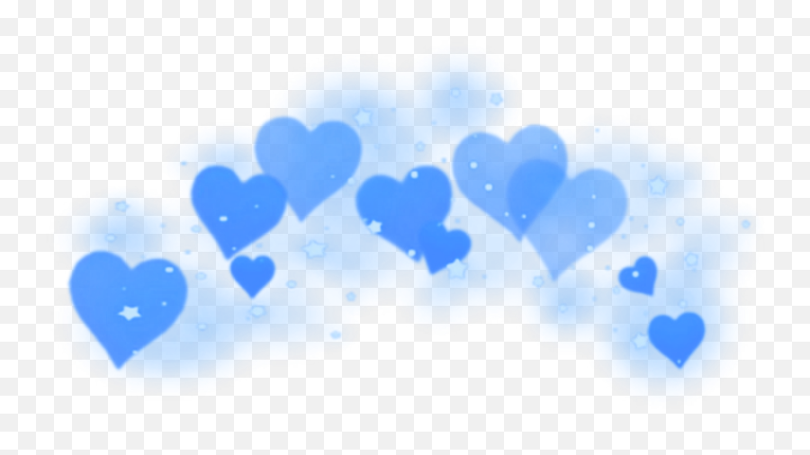 Heart Blue Crown Snapchat Smoke Star Head Tumblr Cute - Blue Hearts Transparent Background Png,Snapchat Heart Filter Png