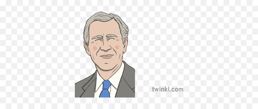 George W Bush Twinkl Eyes Illustration - Twinkl Cartoon Png,George Bush Png