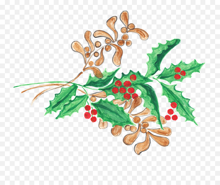 Holly Mistletoe Christmas - Holly Png,Mistletoe Transparent