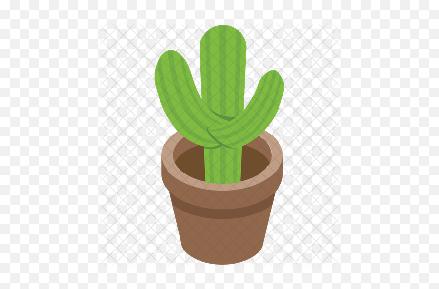 Cactus Icon Of Isometric Style - Cactus In A Pot Png,Cacti Png