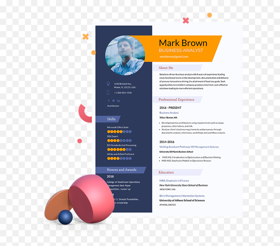 Free Resume Templates - Customize U0026 Download Visme Vertical Png,Small Linkedin Icon For Resume
