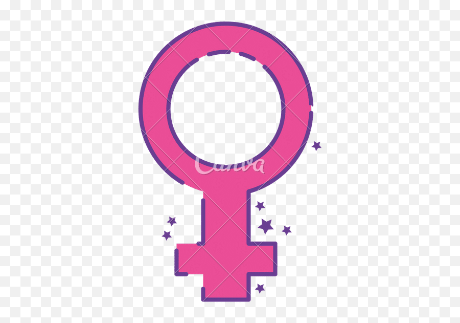 Symbol Gender Female Detailed Style - Canva Png,Female Gender Icon Pink