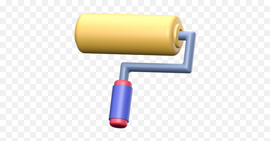 Premium Paint Roller 3d Illustration Download In Png Obj Or - Paint Roller 3d Illustration,Roller Paint Brush And Can Icon