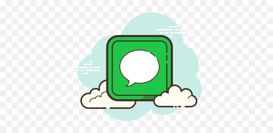 Messages Icon In Cloud Style - Aesthetic Cloud App Icons Png,Green Message Icon