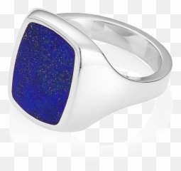 Stone Set Cushion Signet Ring Lapis Lazuli Platinum - Gold Png,Lapis Png